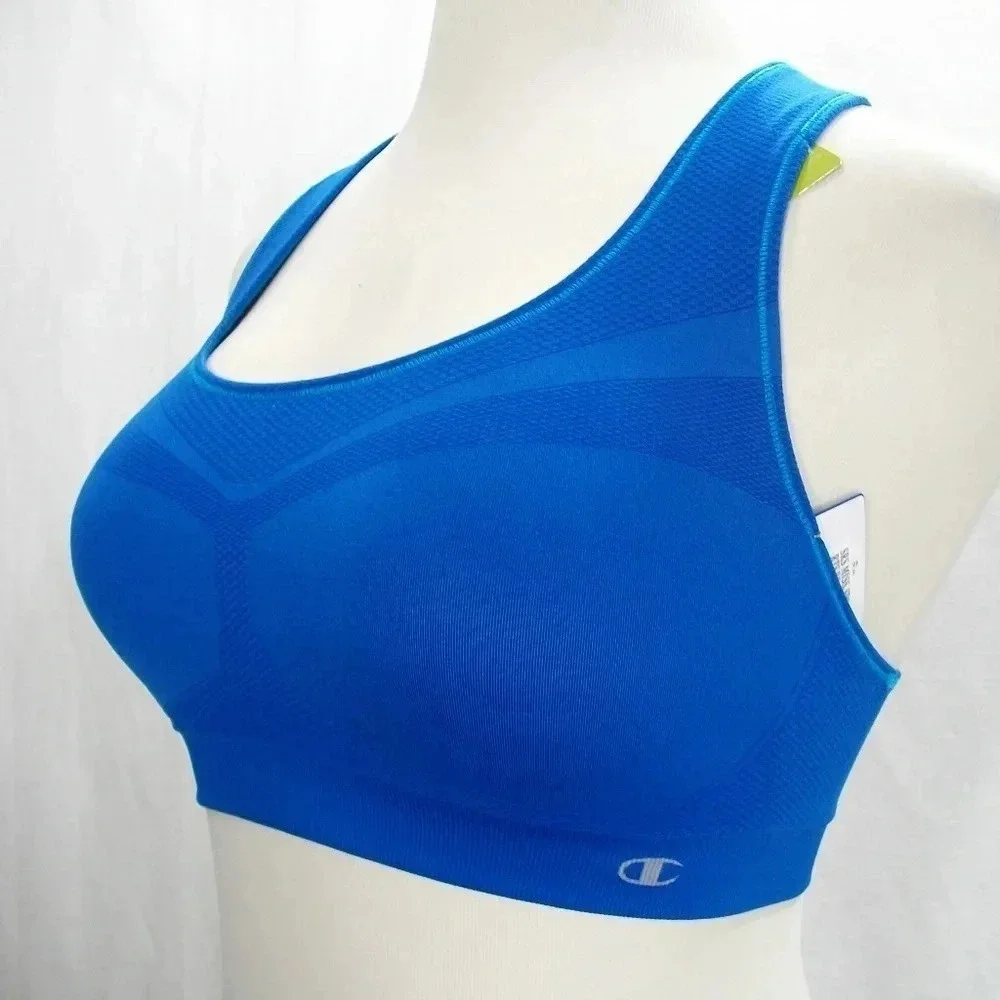 SMALL Champion 2900 Seamless Wire Free‎ Sports Bra Blue NWT